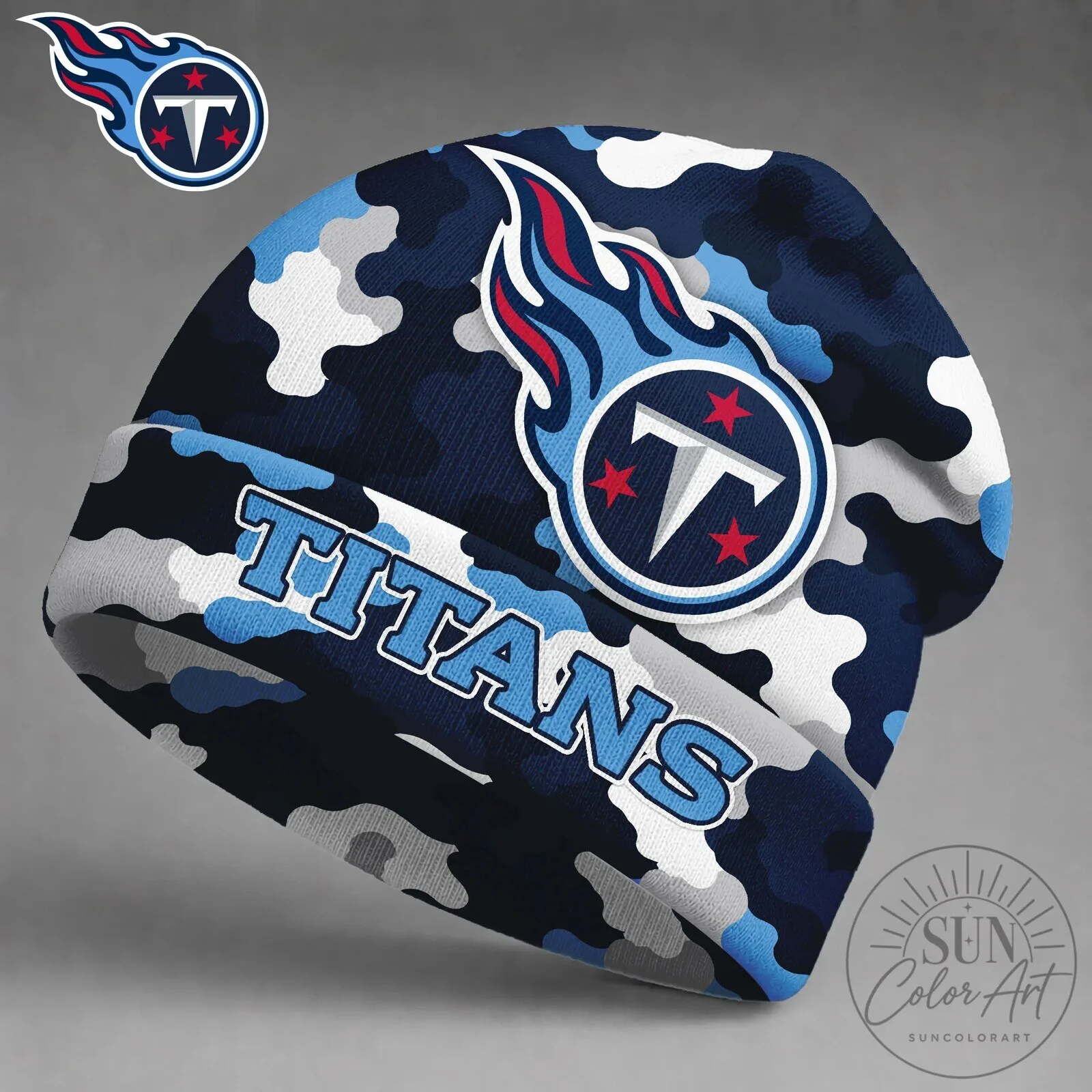 Tennessee Titans NFL Football Blue Camouflage Beanie Hat 5 Tennessee Titans NFL Football Blue Camouflage Beanie Hat