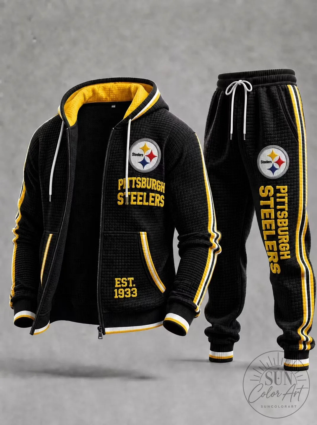 Pittsburgh Steelers Football Team Black and Gold Striped Hoodie 1 Pittsburgh Steelers Football Team Black and Gold Striped Hoodie