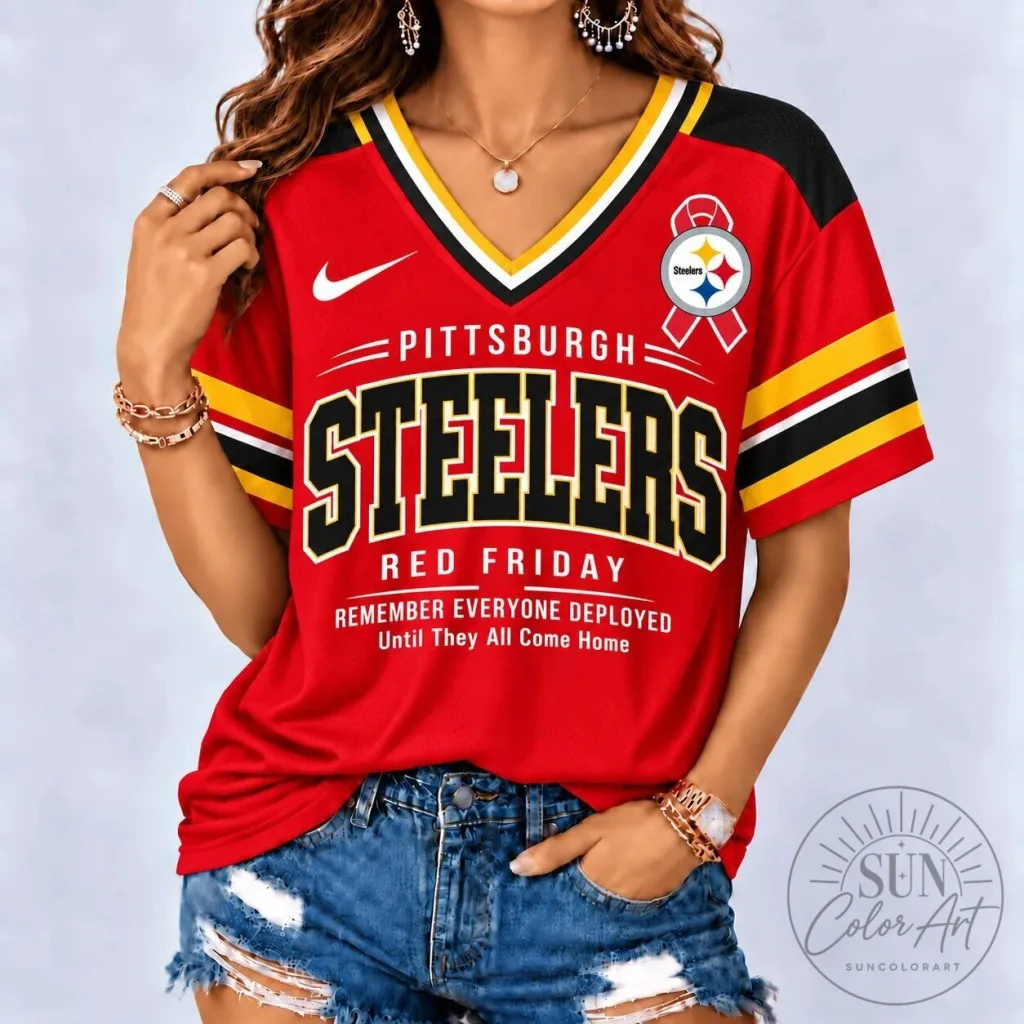 Pittsburgh Steelers T-Shirt Red Friday Tribute to Remember Everyone Deployed Until Their Return Pittsburgh Steelers T-Shirt: Red Friday Tribute to Remember Everyone Deployed Until Their Return
