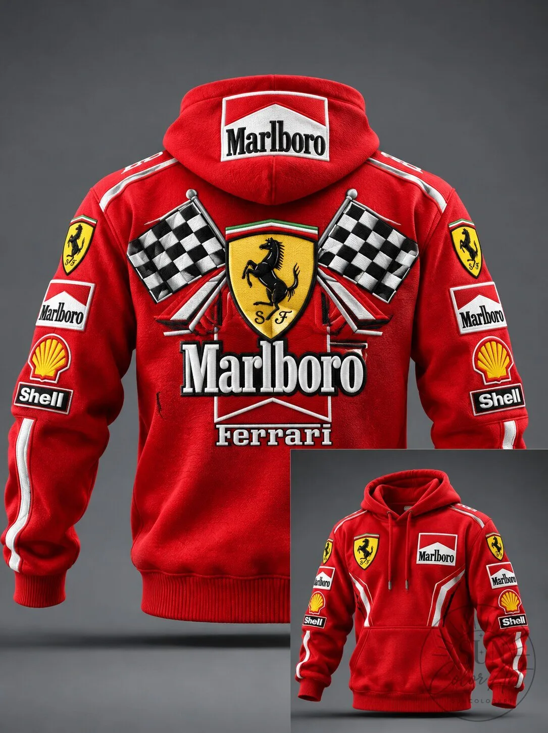 Ferrari Marlboro Shell Racing Team Red Pullover Hoodie