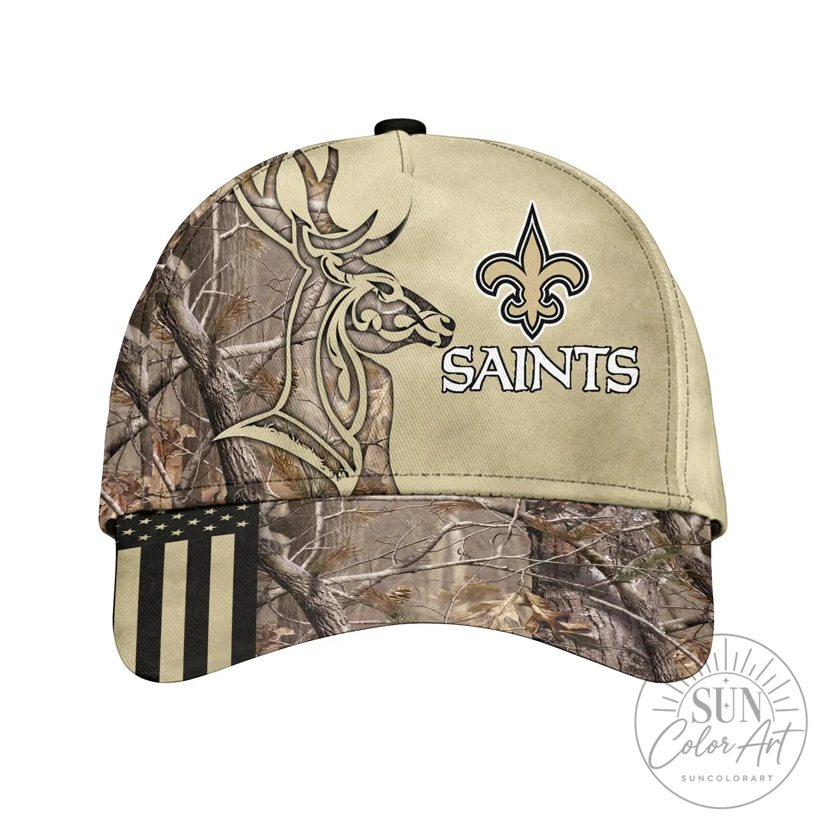New Orleans Saints Deer Hunting Camouflage Baseball Cap Hat