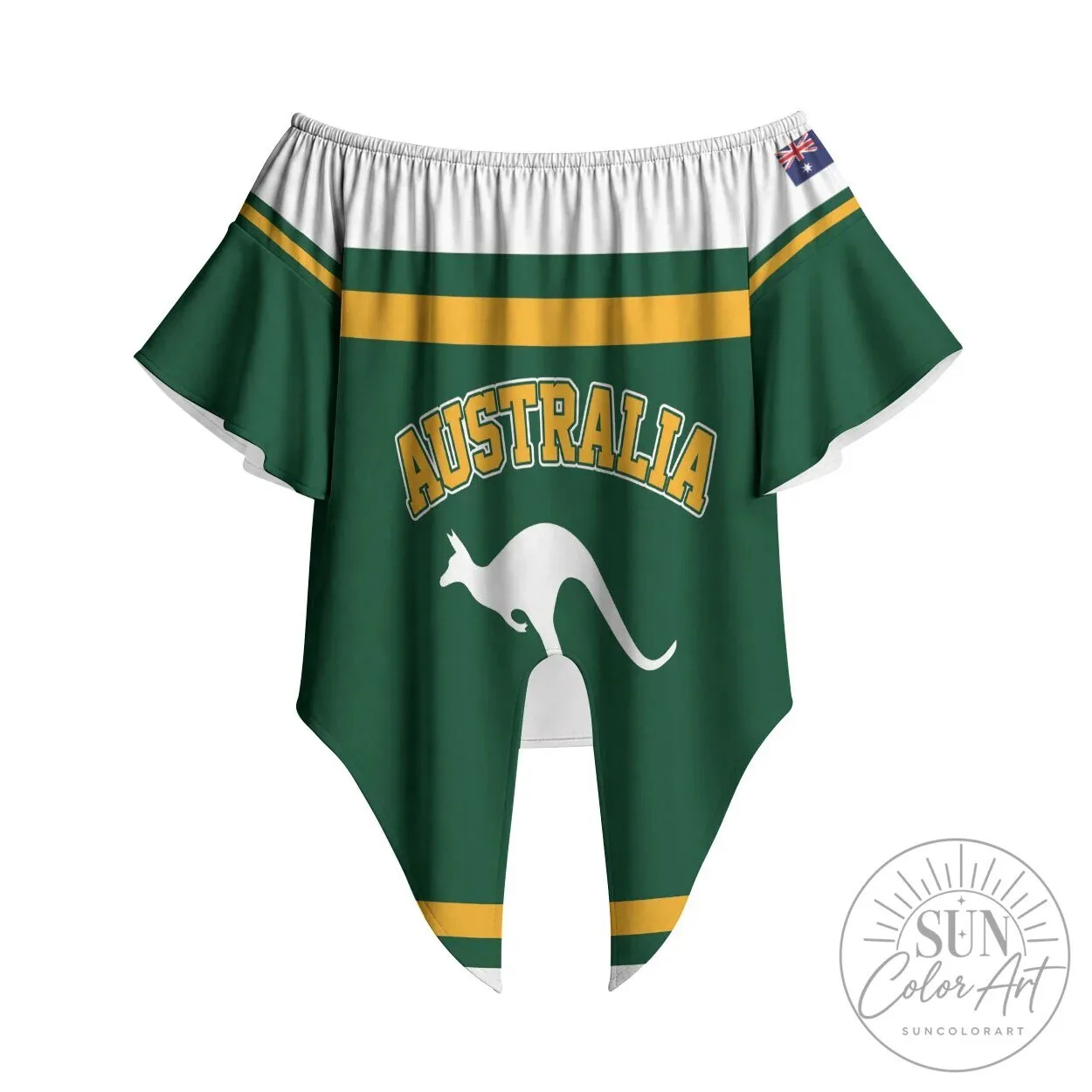 Australia Kookaburras Hockey Team Off Shoulder Wrap Waist Top 8 Australia Kookaburras Hockey Team Off Shoulder Wrap Waist Top