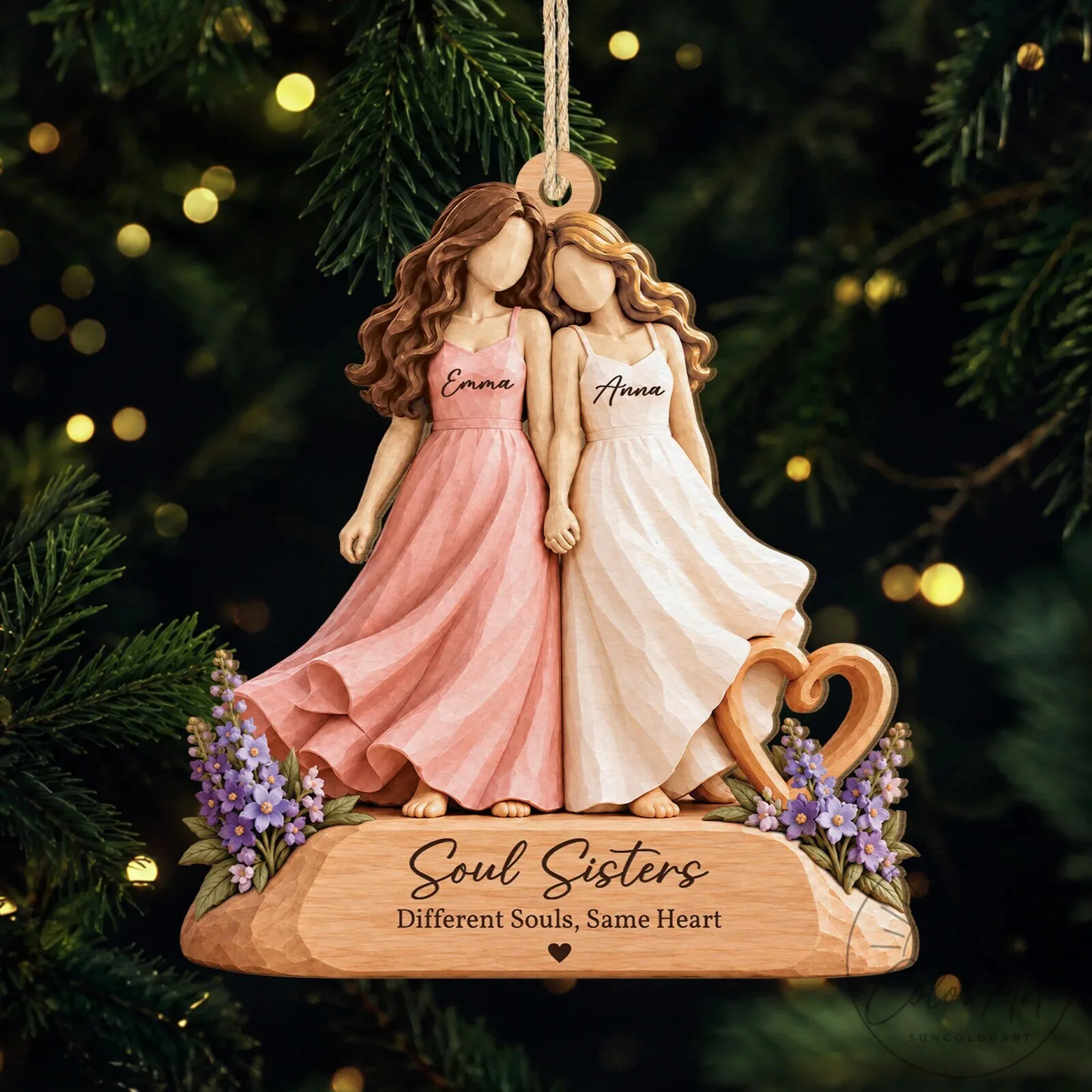 Personalized Soul Sisters Ornament for Best Friends