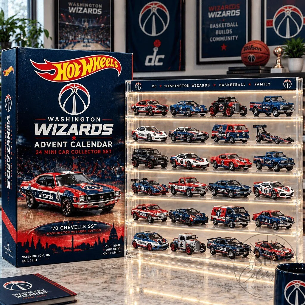Washington Wizards Hot Wheels 24 Mini Car Collector Set Advent Calendar