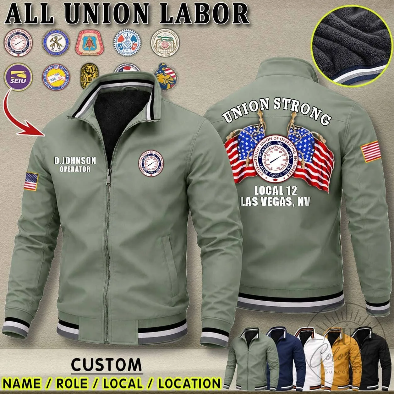 Union Strong Ironworker Local 11 Newark New Jersey Fleece Lined Jacket 11 Union Strong Ironworker Local 11 Newark New Jersey Fleece Lined Jacket