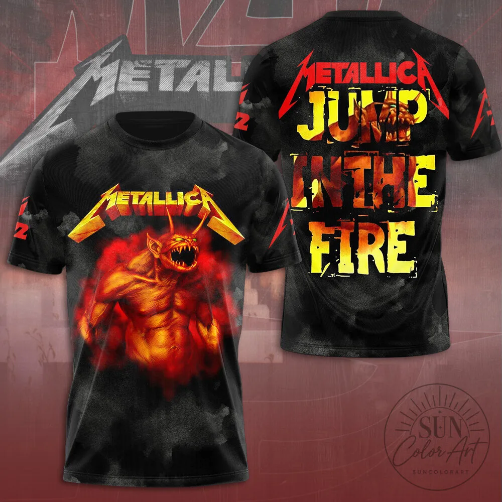 Metallica Jump in the Fire Demon Heavy Metal Band Graphic T-Shirt