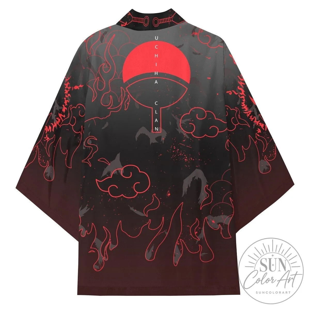 Naruto Shippuden Uchiha Clan Akatsuki Emblem Kimono Cardigan 15 Naruto Shippuden Uchiha Clan Akatsuki Emblem Kimono Cardigan