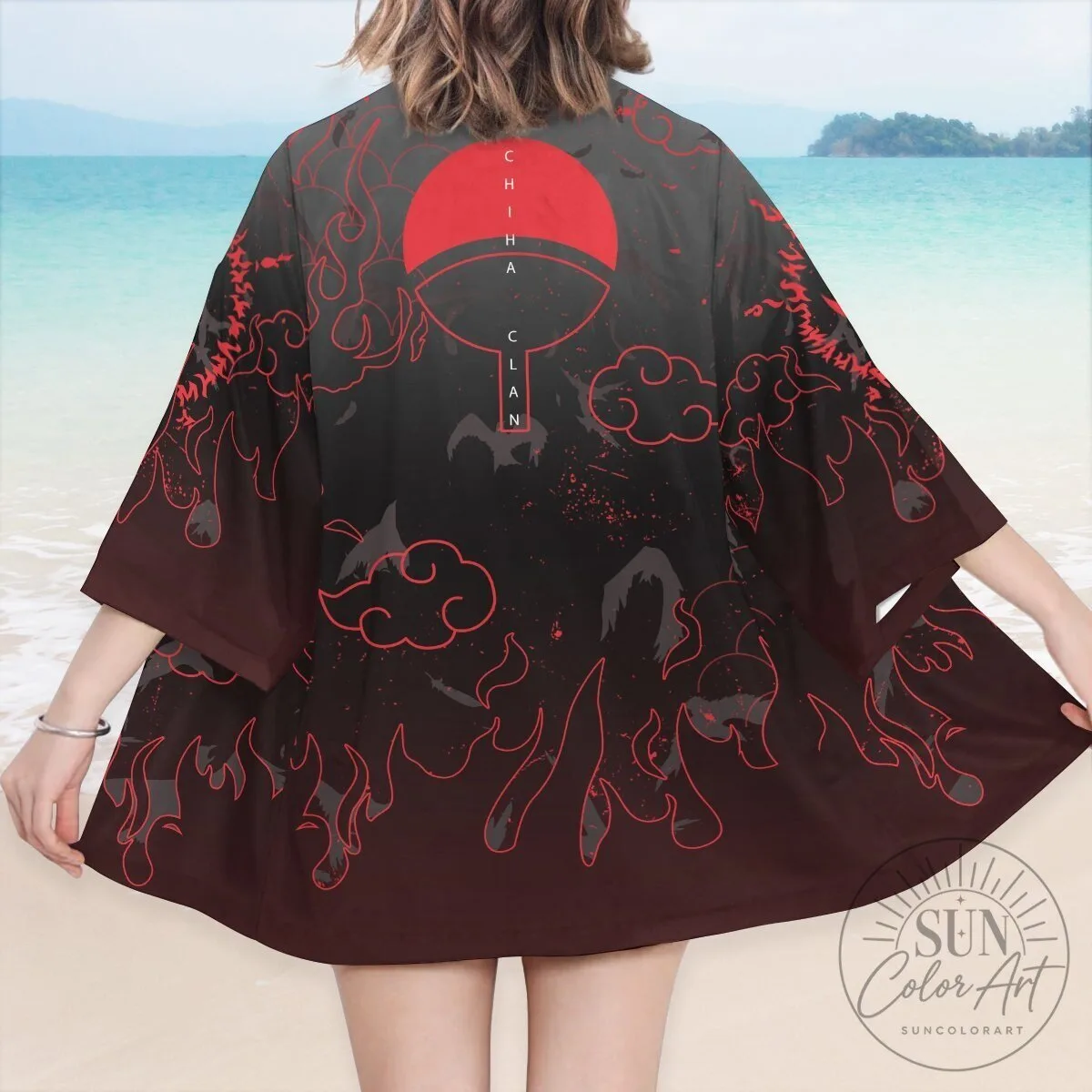 Naruto Shippuden Uchiha Clan Akatsuki Emblem Kimono Cardigan 17 Naruto Shippuden Uchiha Clan Akatsuki Emblem Kimono Cardigan