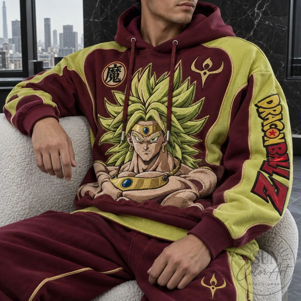Dragon Ball Z Broly Super Saiyan Legendary Fighter Embroidered Hoodie Dragon Ball Z Broly Super Saiyan Legendary Fighter Embroidered Hoodie