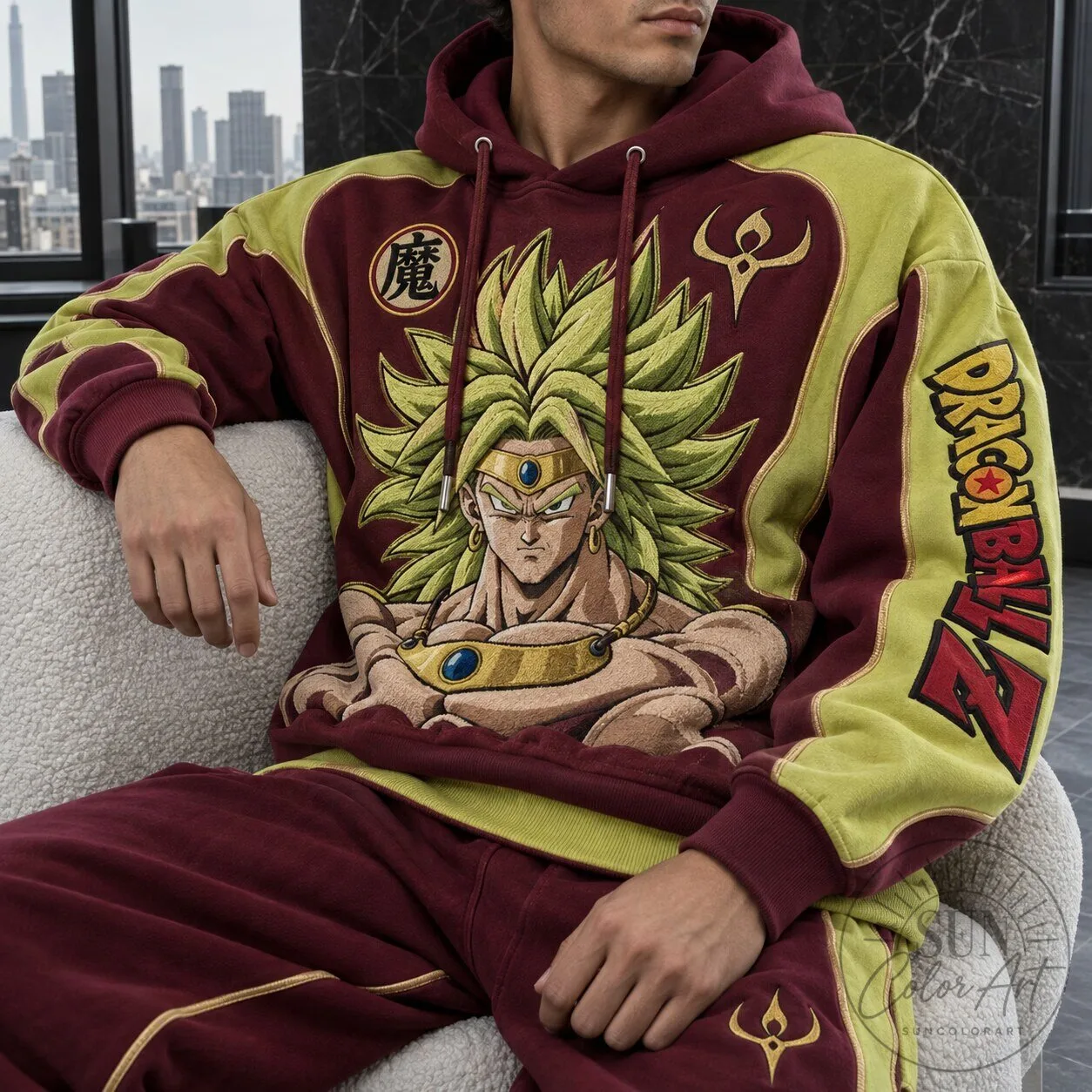 Dragon Ball Z Broly Super Saiyan Legendary Fighter Embroidered Hoodie 5 Dragon Ball Z Broly Super Saiyan Legendary Fighter Embroidered Hoodie