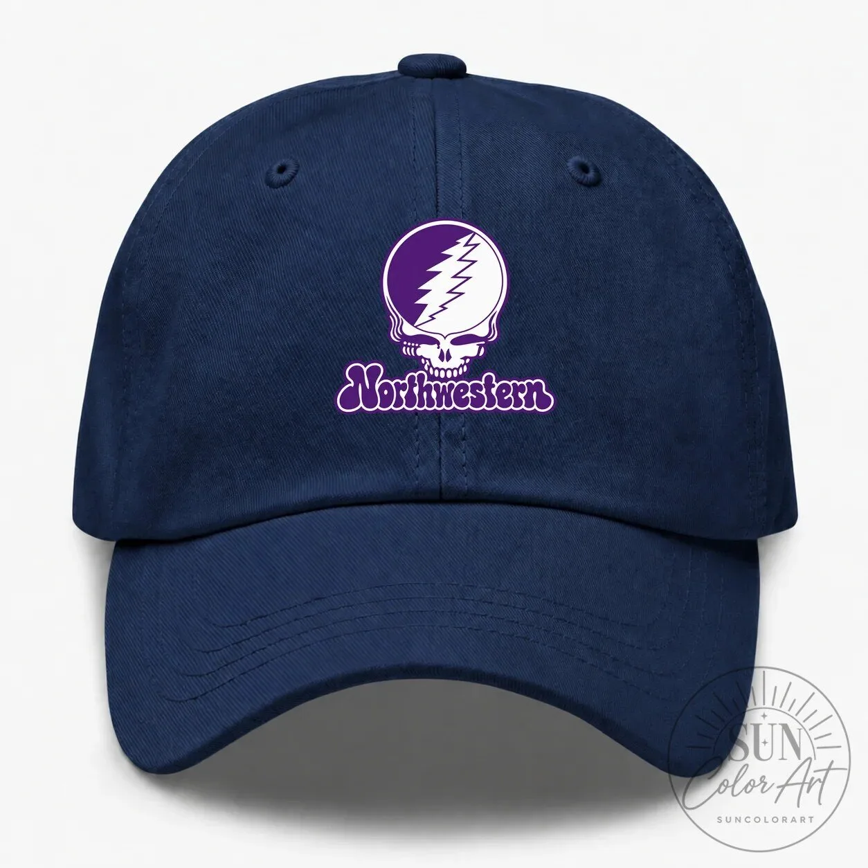 Northwestern University Grateful Dead Steal Your Face Logo Dad Hat 10 Northwestern University Grateful Dead Steal Your Face Logo Dad Hat