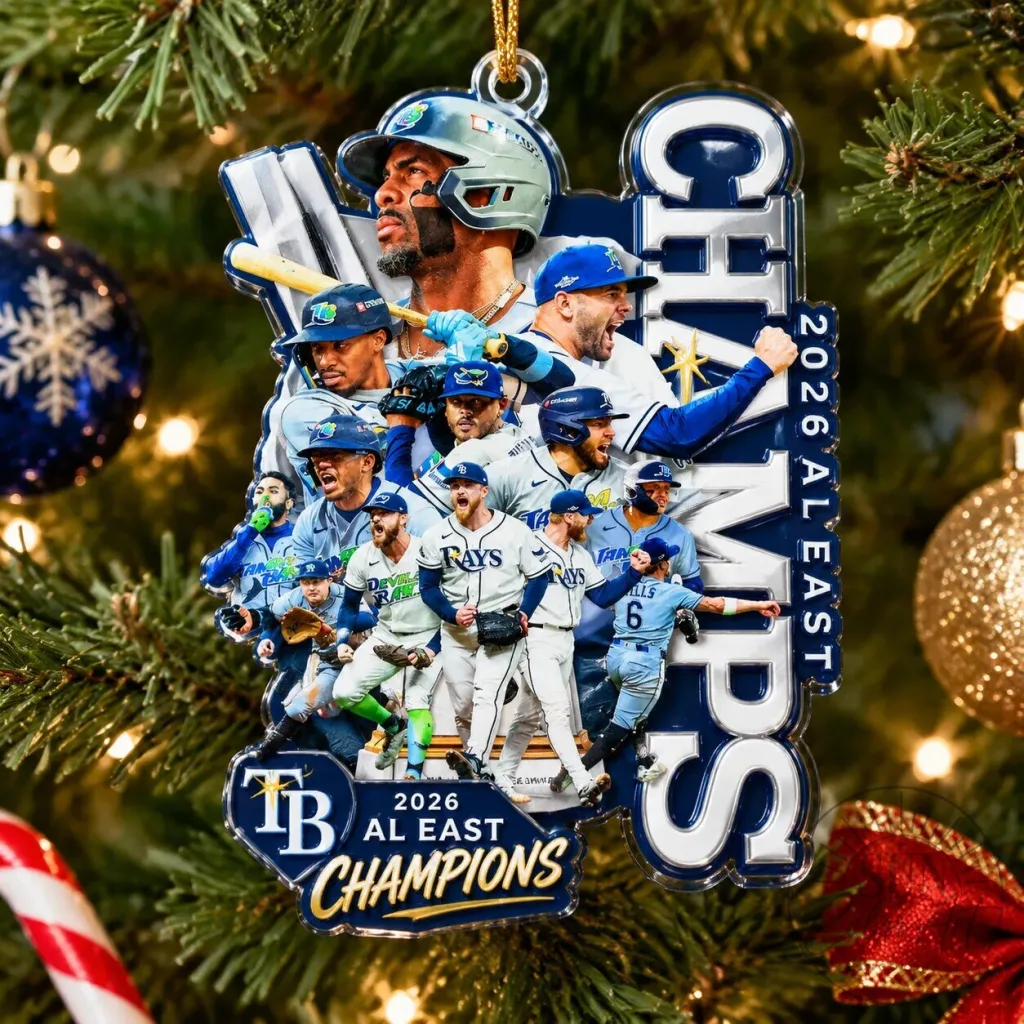 Tampa Bay Rays 2026 AL East Champions Baseball Team Christmas Ornament Tampa Bay Rays 2026 AL East Champions Baseball Team Christmas Ornament