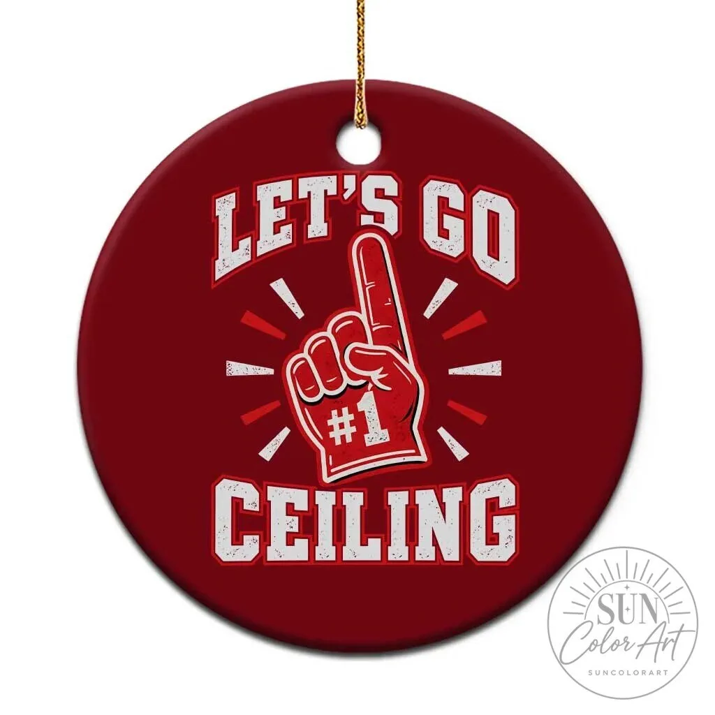 Let's Go Ceiling Fan Funny Lazy Halloween Ceramic Christmas Tree Ornament
