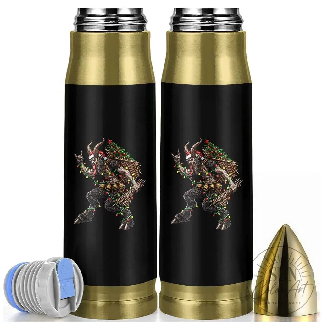 Krampus Rock On Bullet Tumbler Vintage Heavy Metal Dark Fantasy Alpine Monster