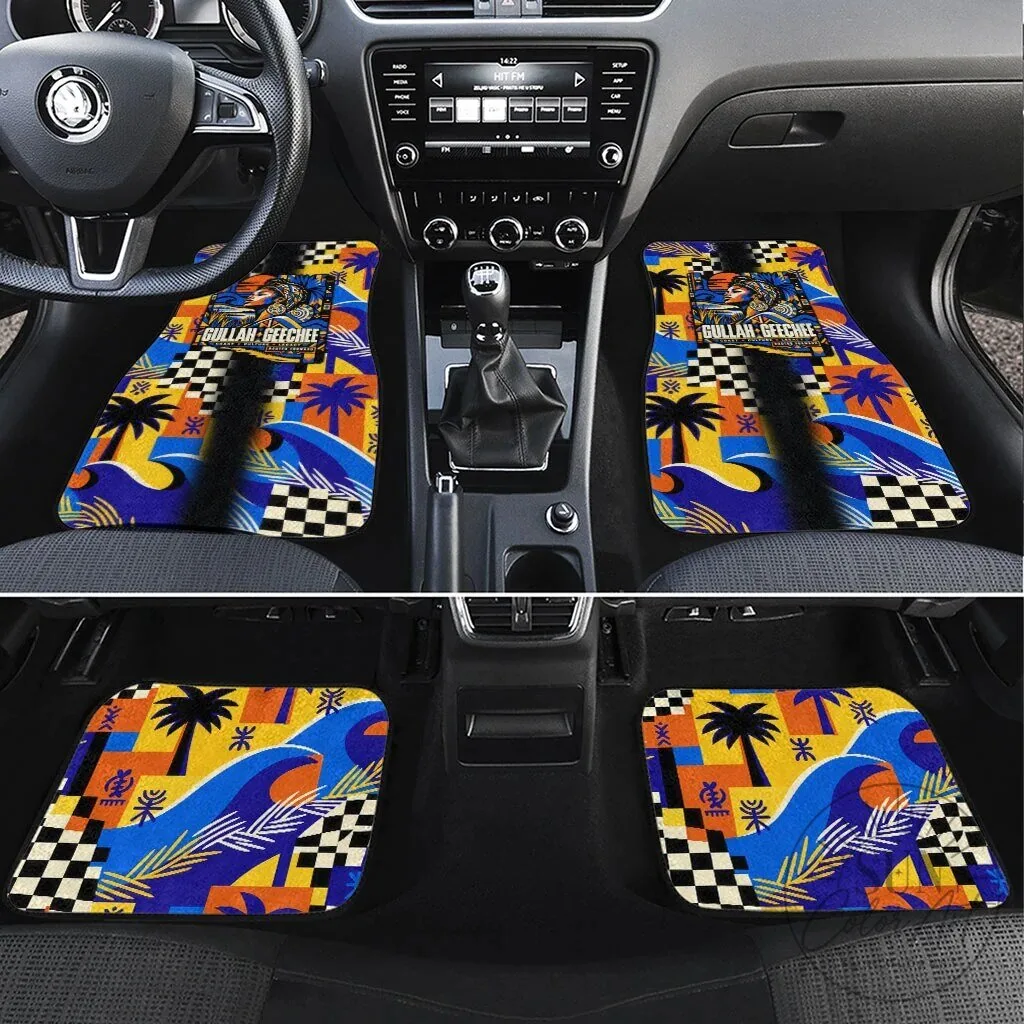 Gullah Geechee African American Heritage Vibrant Abstract Coastal Car Mat Set