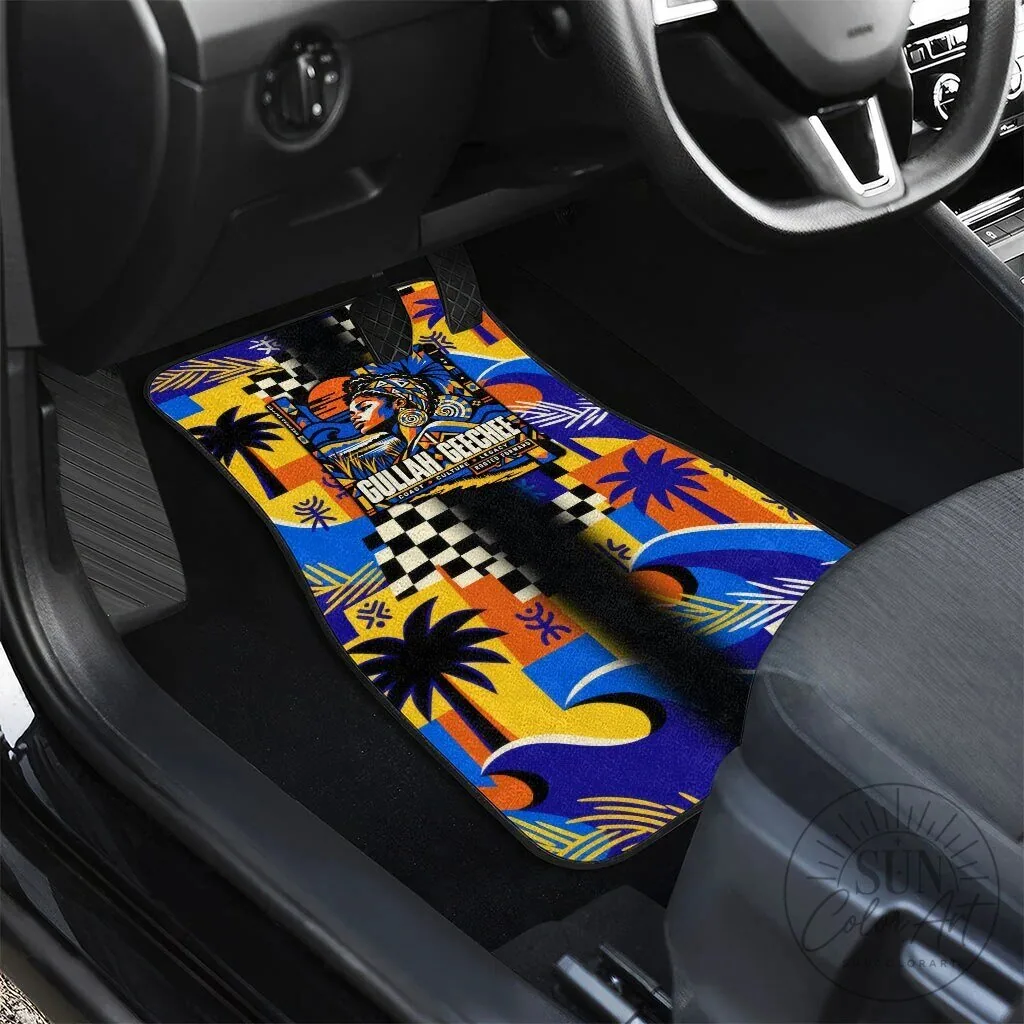 Gullah Geechee African American Heritage Vibrant Abstract Coastal Car Mat Set 11 Gullah Geechee African American Heritage Vibrant Abstract Coastal Car Mat Set