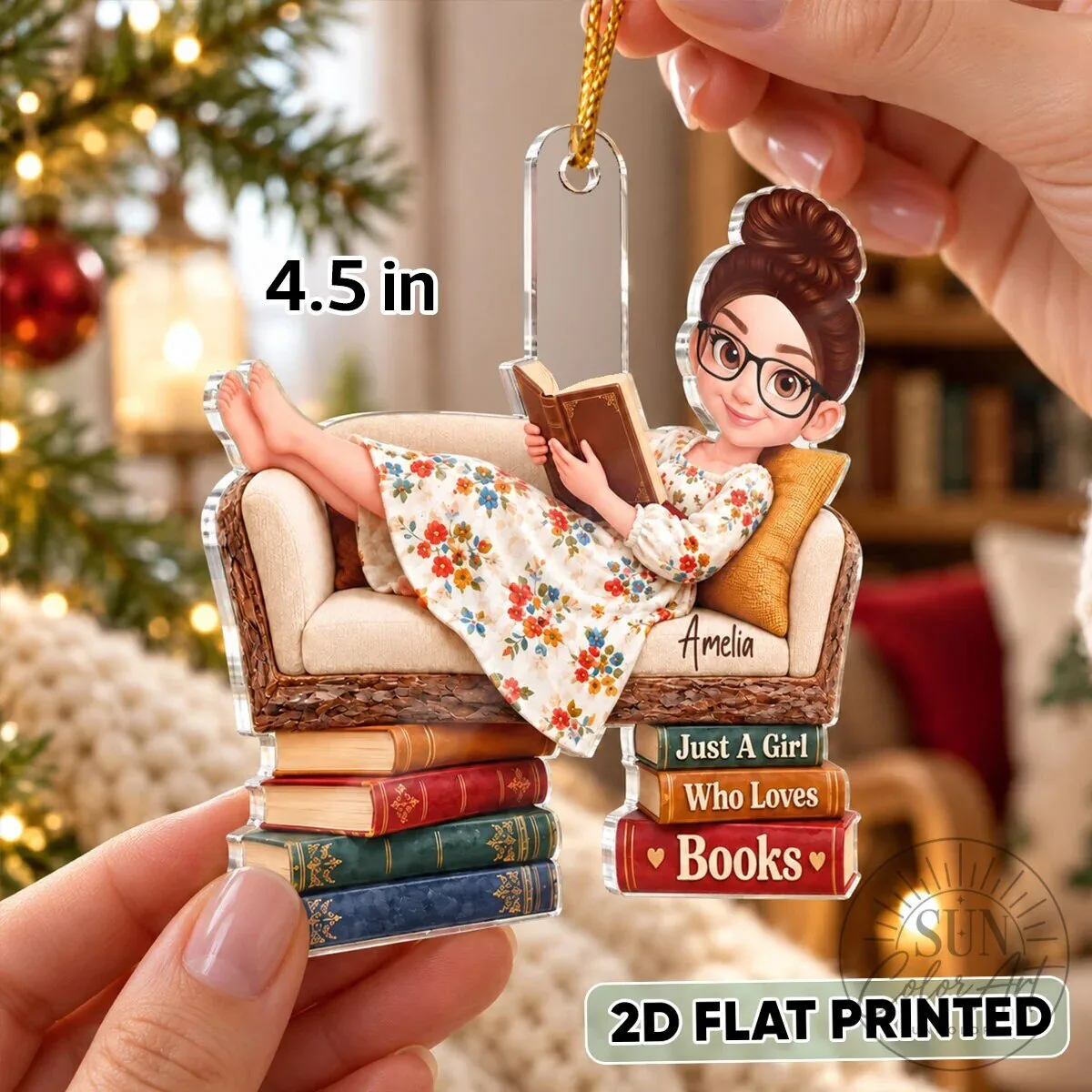 Custom Ornament for Christmas: Just a Girl Who Loves Books 12 Custom Ornament for Christmas: Just a Girl Who Loves Books