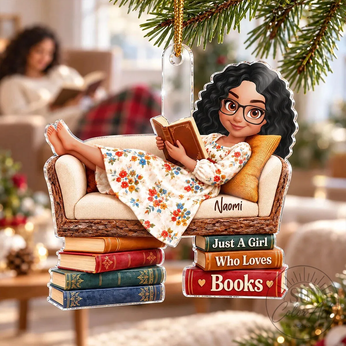 Custom Ornament for Christmas: Just a Girl Who Loves Books 13 Custom Ornament for Christmas: Just a Girl Who Loves Books