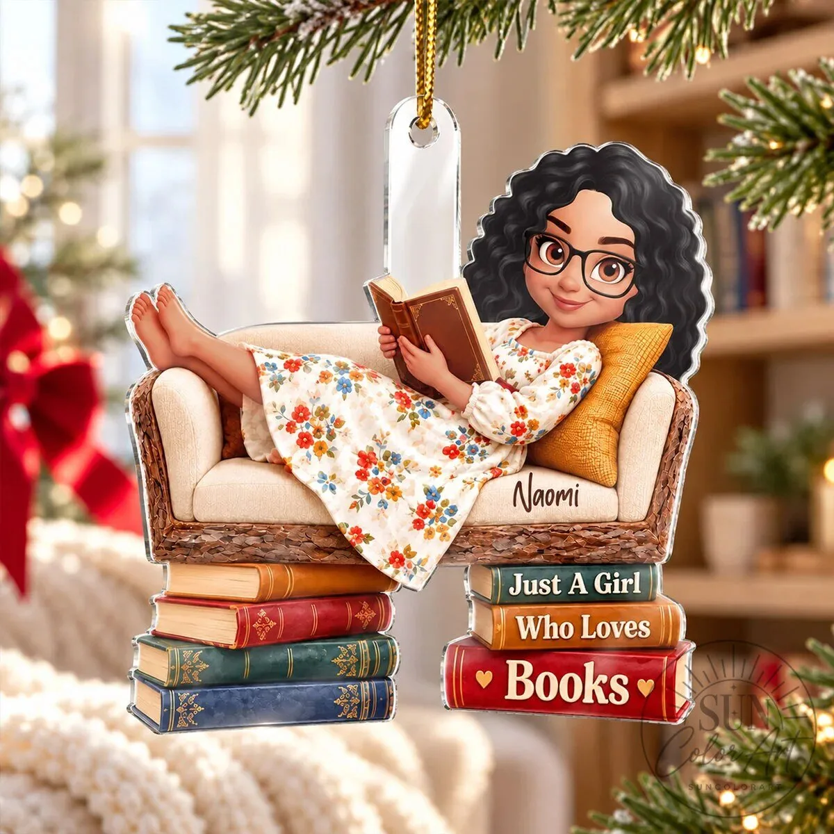 Custom Ornament for Christmas: Just a Girl Who Loves Books 16 Custom Ornament for Christmas: Just a Girl Who Loves Books