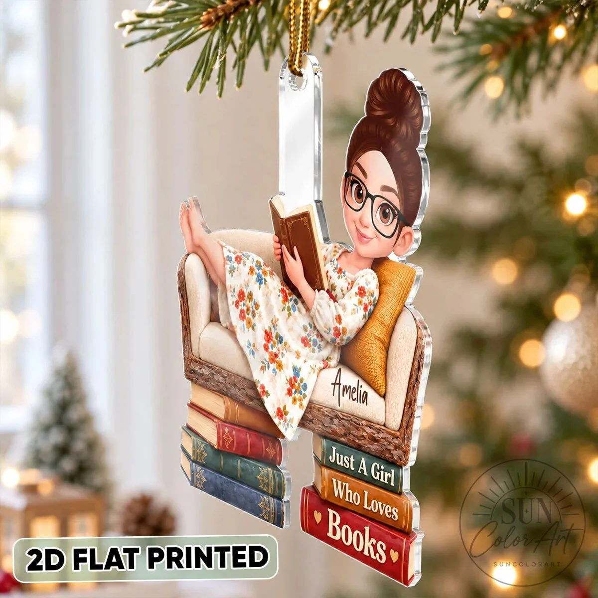Custom Ornament for Christmas: Just a Girl Who Loves Books 18 Custom Ornament for Christmas: Just a Girl Who Loves Books