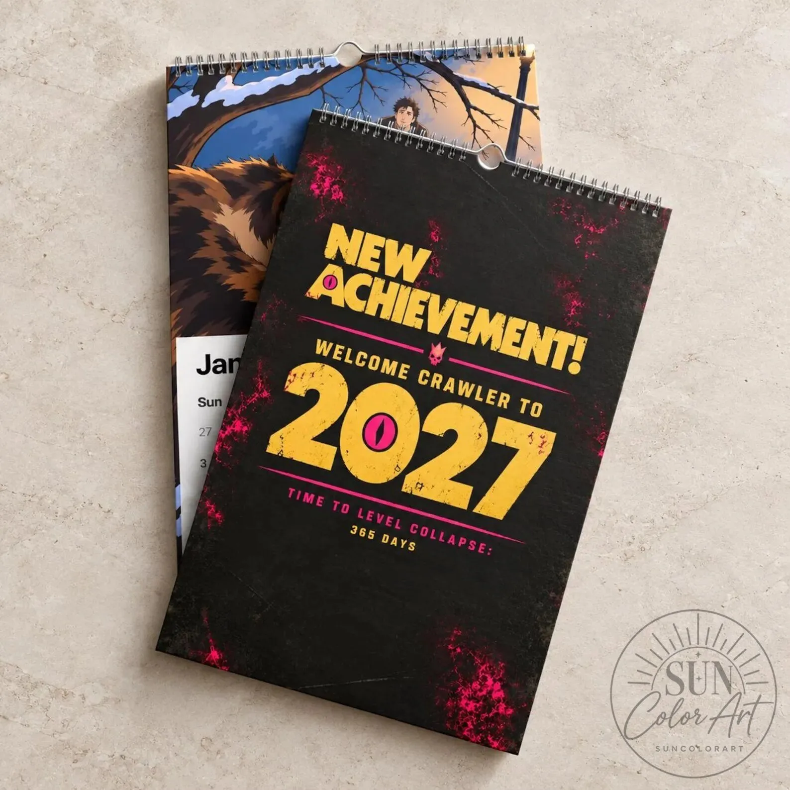 New Achievement Welcome Crawler To 2027 Time To Level Collapse Wall Calendar