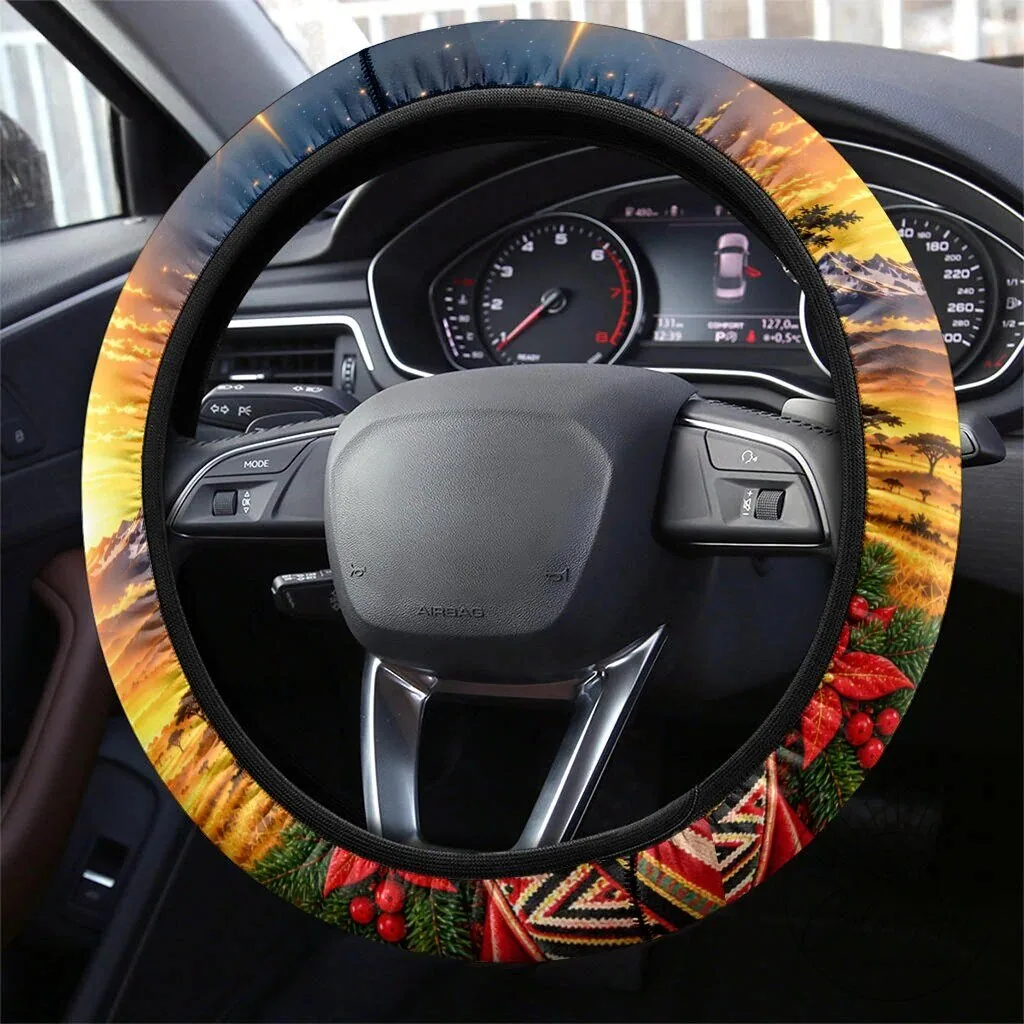 African Holy Family Christmas Steering Wheel Cover Savanna Sunset Baby Jesus 5 African Holy Family Christmas Steering Wheel Cover Savanna Sunset Baby Jesus