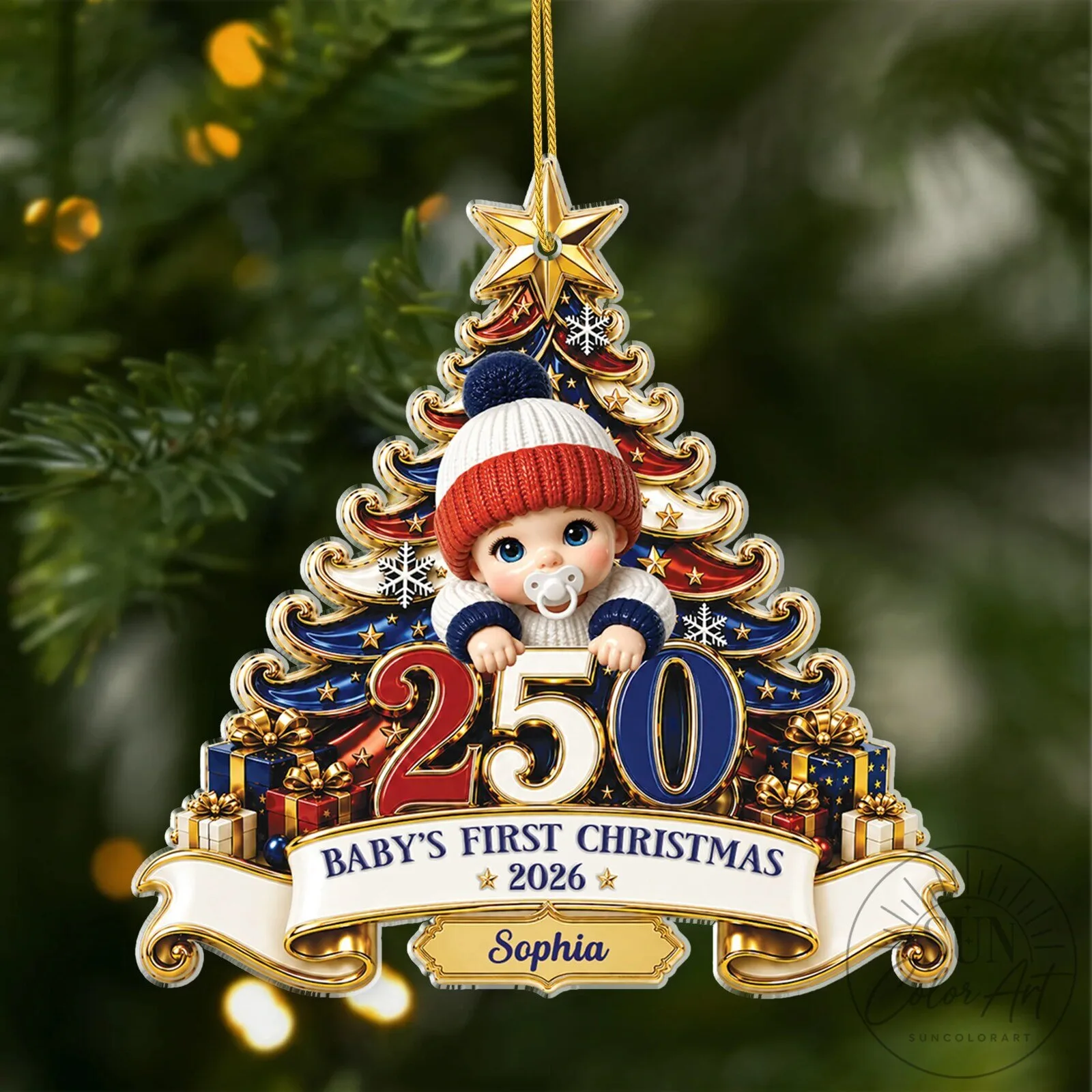 Baby's First Christmas 2026 Sophia Personalized Tree Ornament