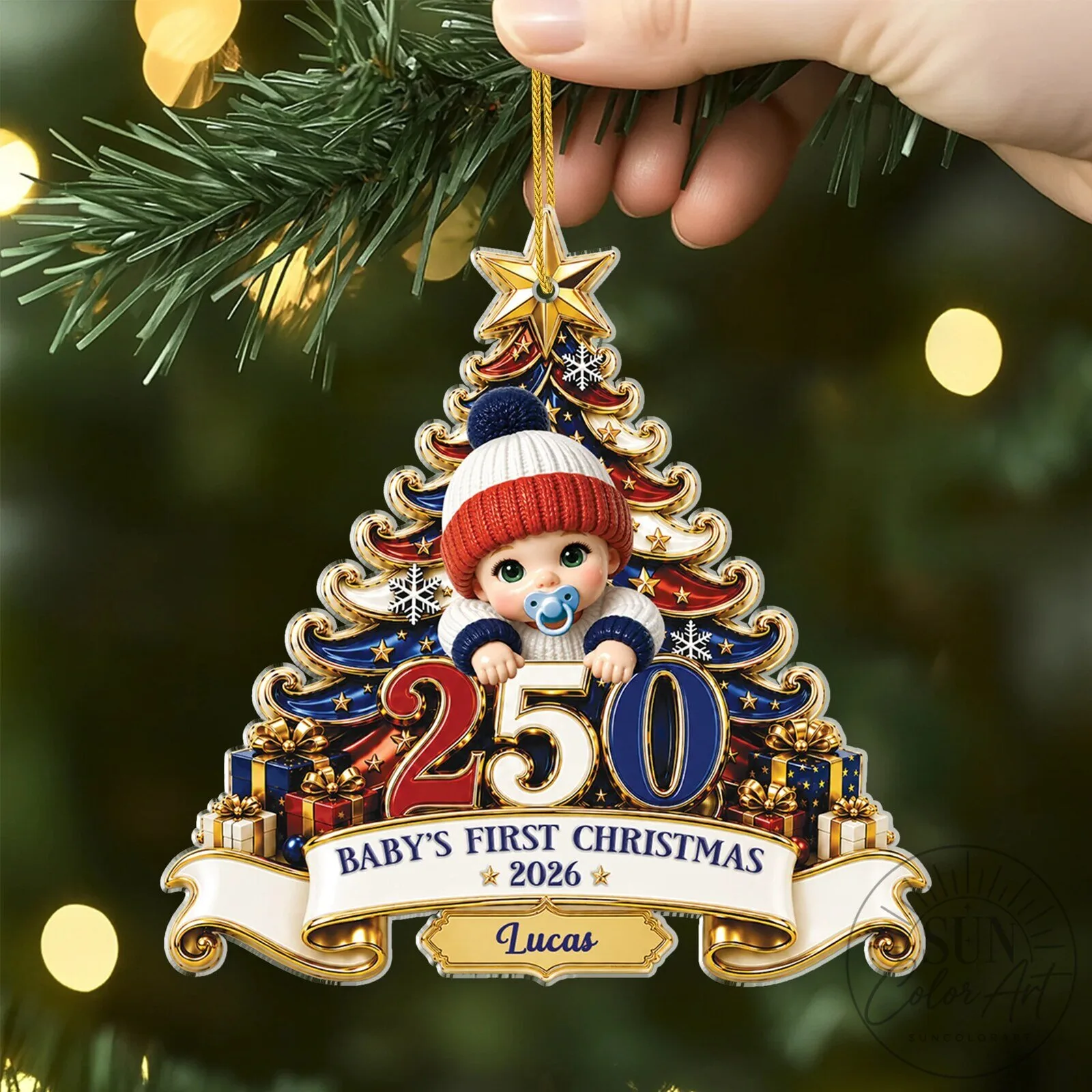 Baby's First Christmas 2026 Sophia Personalized Tree Ornament 9 Baby