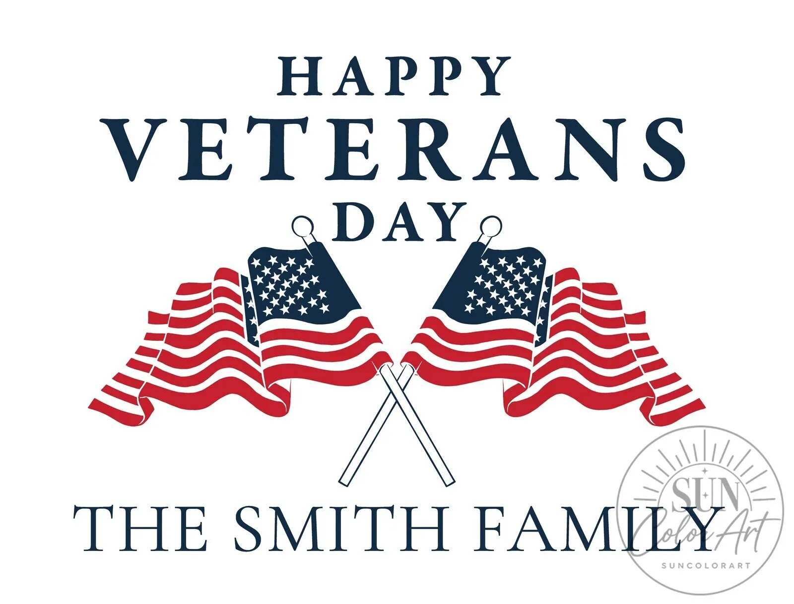 Happy Veterans Day American Flags Custom Yard Sign