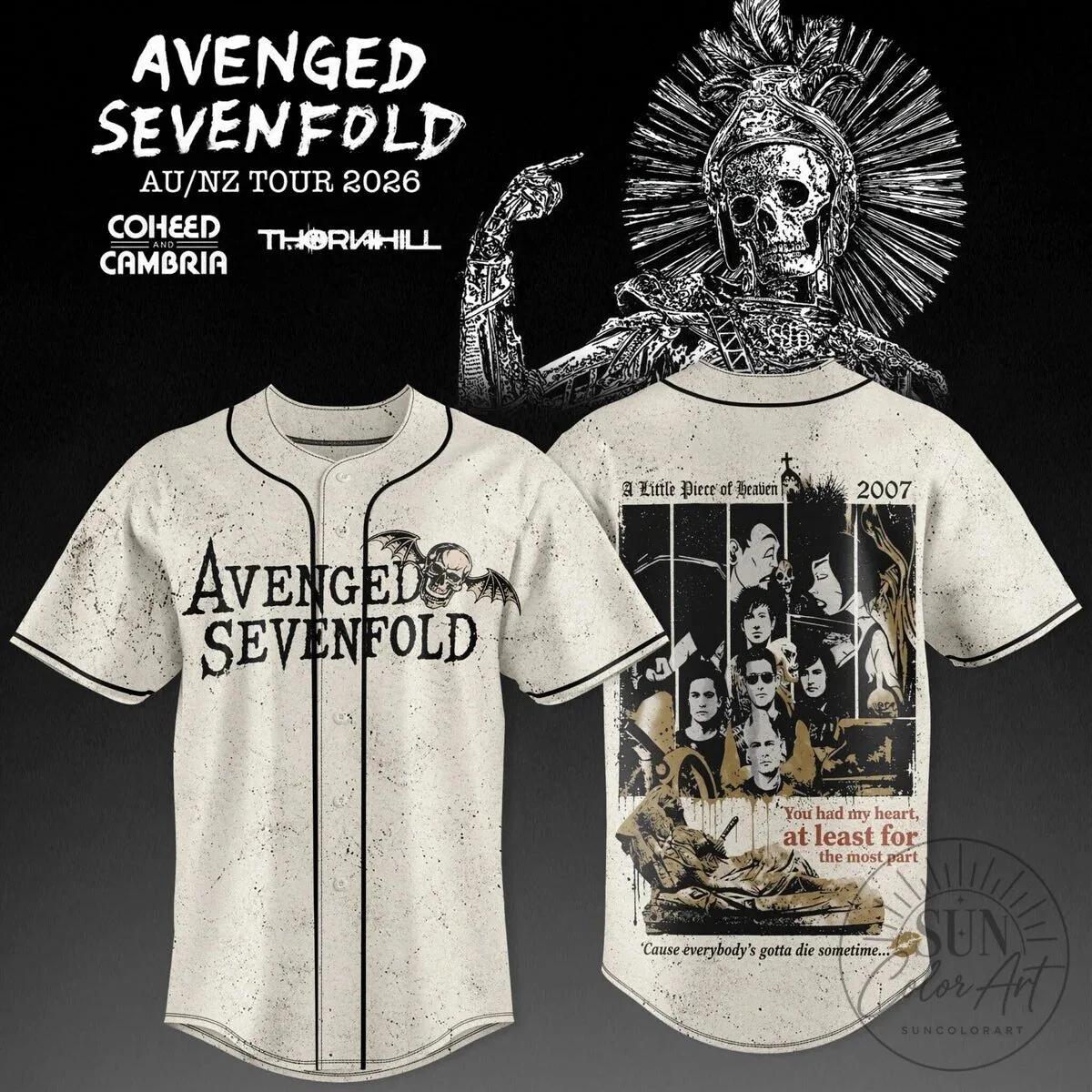 Baseball Jersey for the 2026 Avenged Sevenfold Tour in Australia and New Zealand 5 Baseball Jersey for the 2026 Avenged Sevenfold Tour in Australia and New Zealand