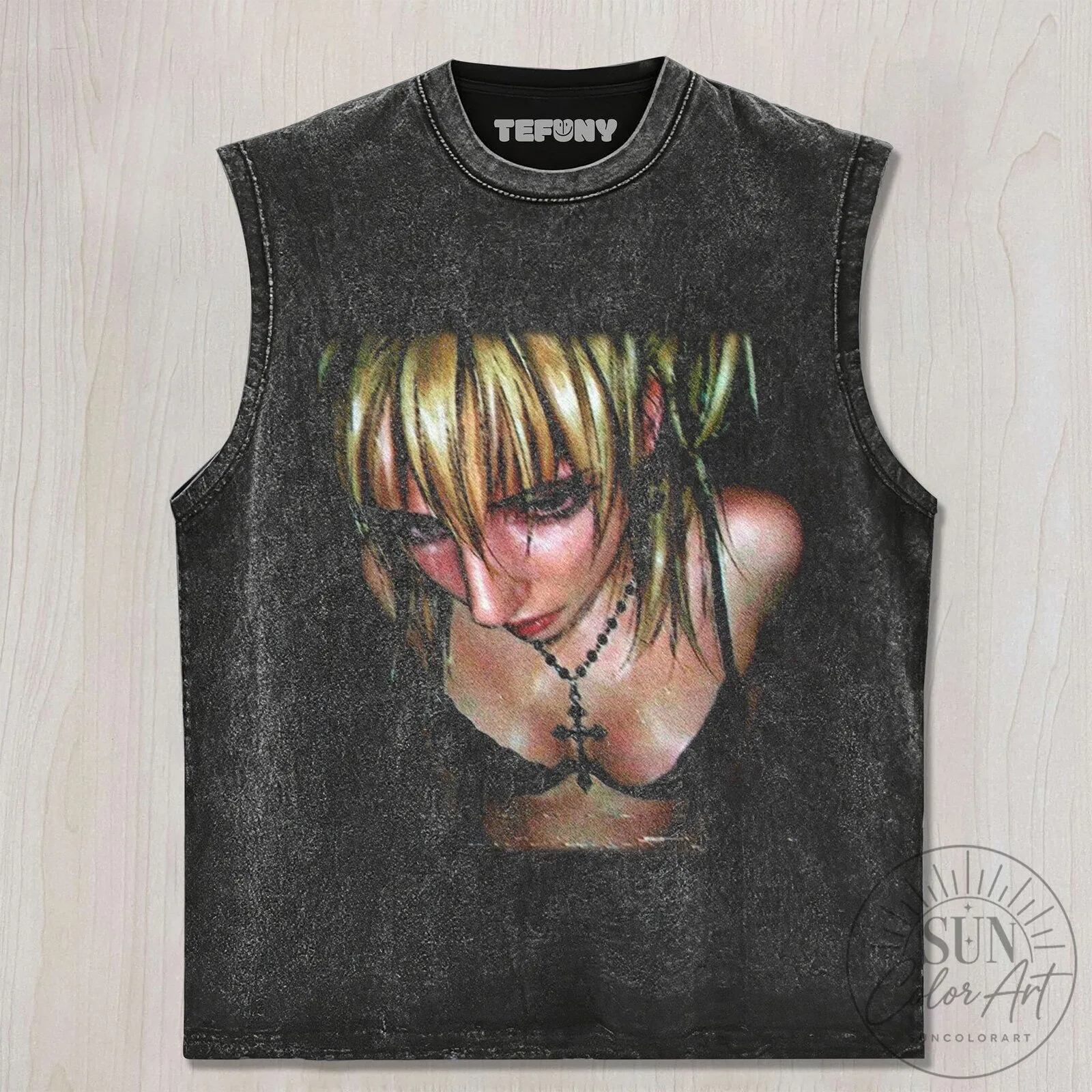 Y2K Goth Girl Aesthetic Black Washed Vintage Style Graphic T-Shirt 10 Y2K Goth Girl Aesthetic Black Washed Vintage Style Graphic T-Shirt