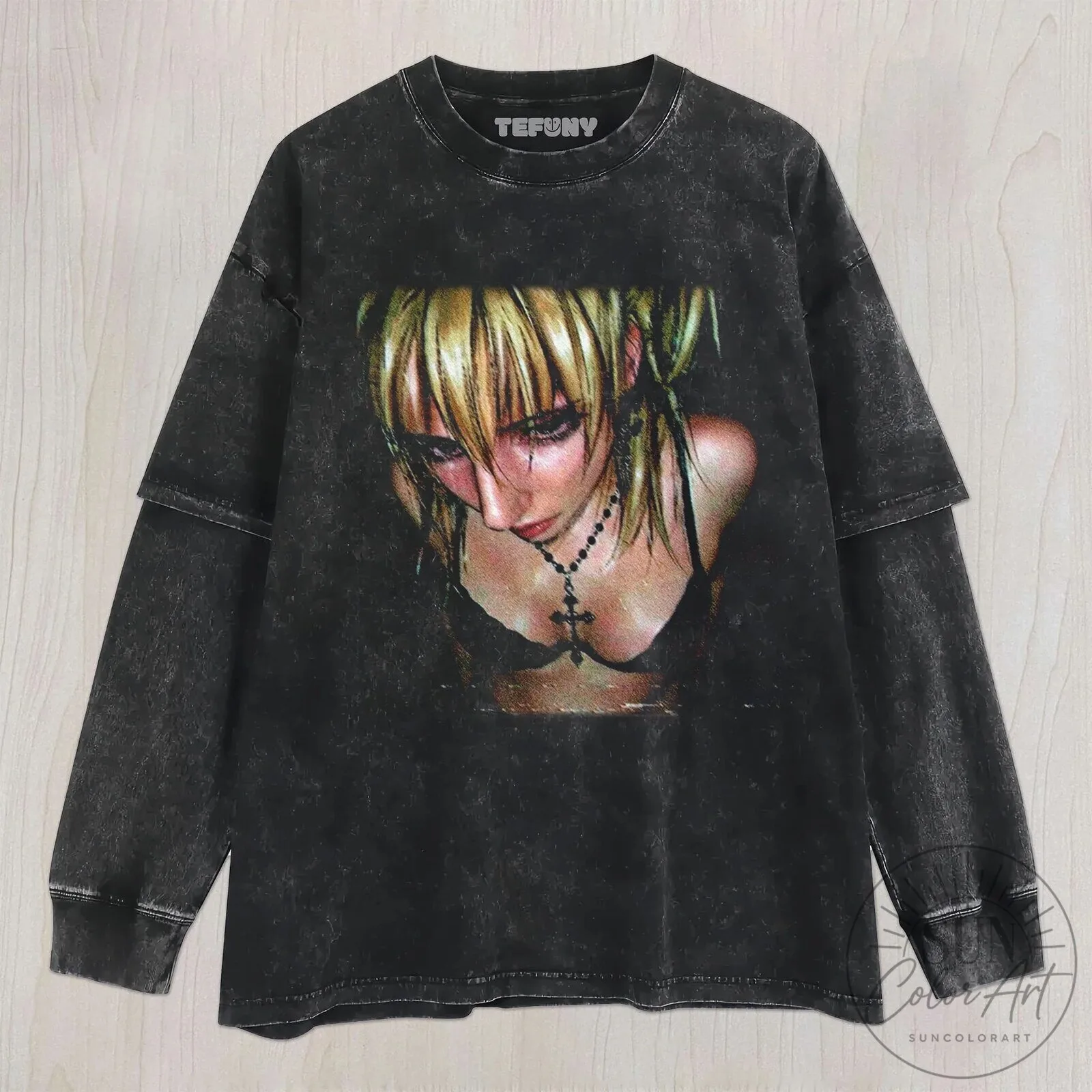 Y2K Goth Girl Aesthetic Black Washed Vintage Style Graphic T-Shirt 11 Y2K Goth Girl Aesthetic Black Washed Vintage Style Graphic T-Shirt