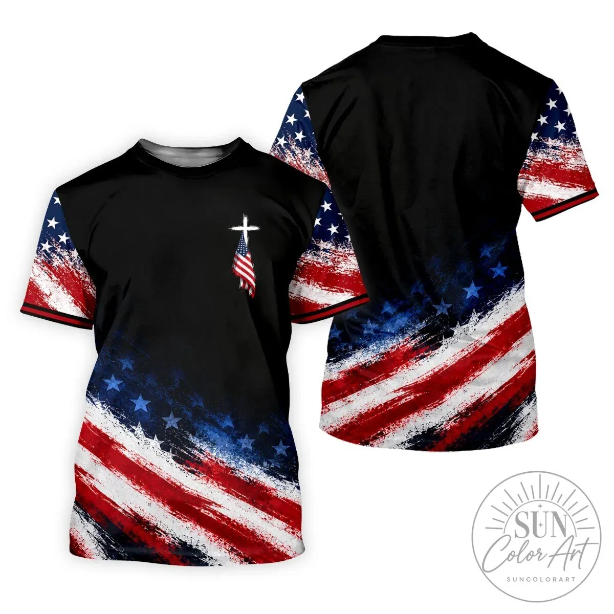American Flag Cross Patriotic Sleeveless Polo Shirt for Women 19 American Flag Cross Patriotic Sleeveless Polo Shirt for Women