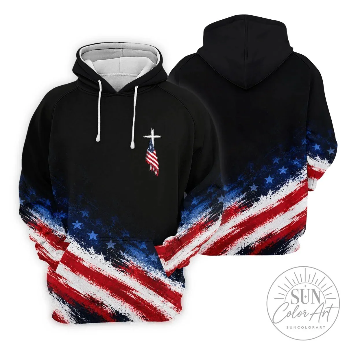 American Flag Cross Patriotic Sleeveless Polo Shirt for Women 23 American Flag Cross Patriotic Sleeveless Polo Shirt for Women